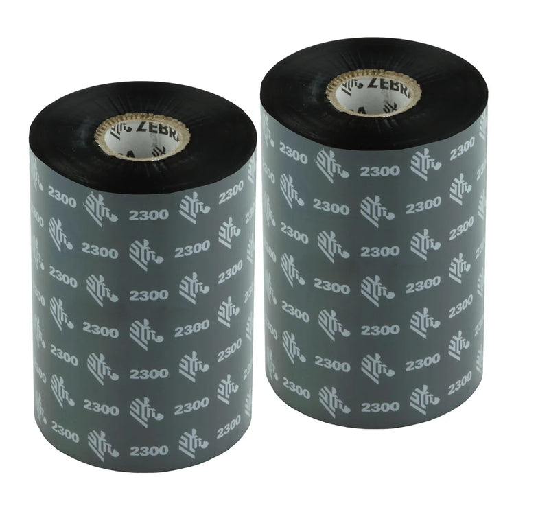 Ribbon de cera Zebra 2300 de 64 mm por 74 metros